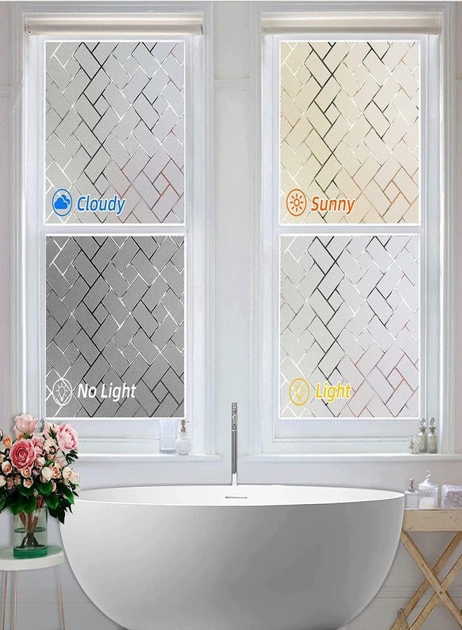 HOME13 Window Privacy Film Frosted Window Glass Film Static Cling Removable Decorative Sun Blocking Sticker for Home, Office (24 by 240 Inch, Rectangle) - Image 5